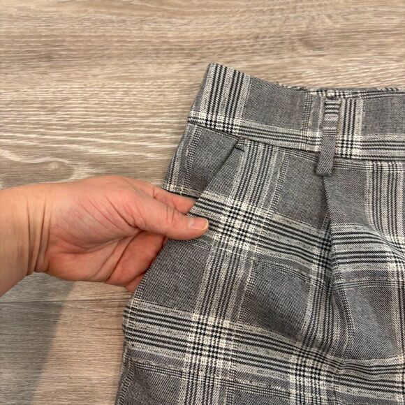 Banana Republic High Rise Tapered Ankle Crop Pants Women's Gray Plaid NWT sz 12 - Picture 3 of 13